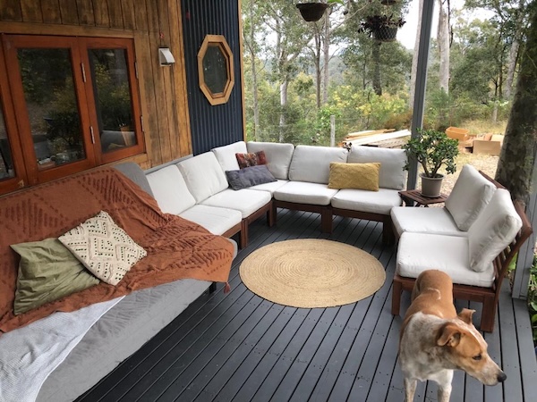 Anna and Rowan DIY Tiny House on wheels Australia Build deck